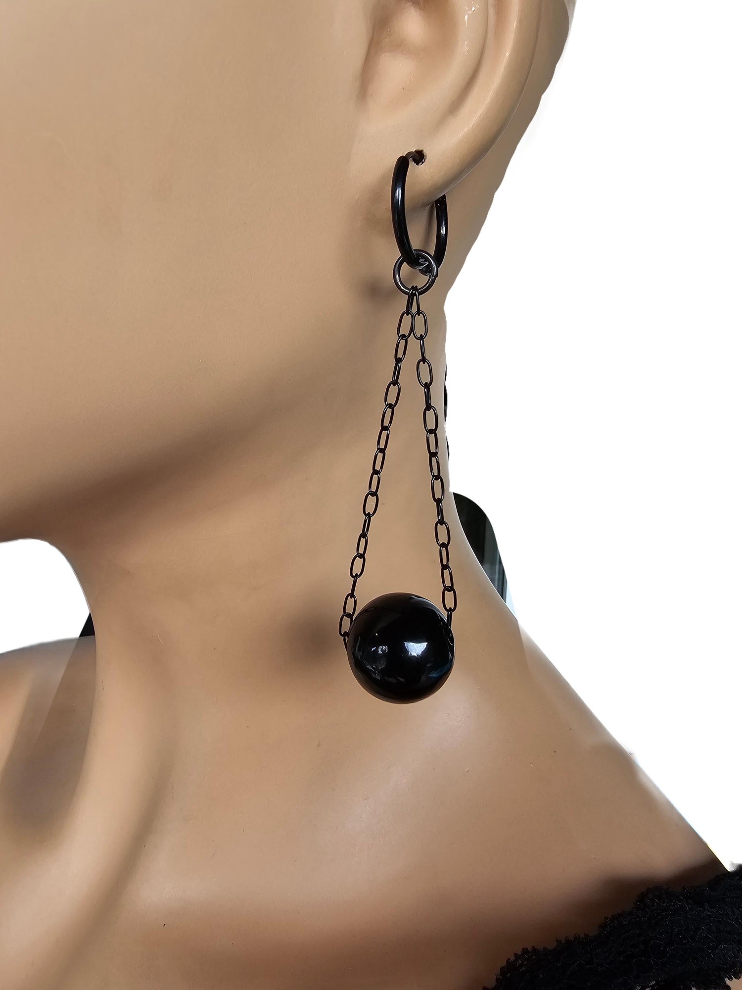 Black Steel Earrings