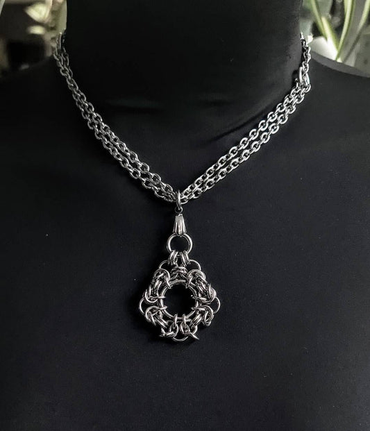 Handmade Viking Chunky Chain Chainmail Necklace | stunning Norse goth necklace gift for her in a goth punk jewelry style