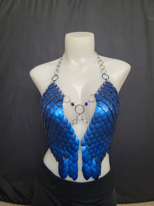 Halloween Festival Outfit Scalemail Corset Top, or Rave Viking, Dragon, Fairy Cosplay Costume, - QUALITY MADE in CANADA