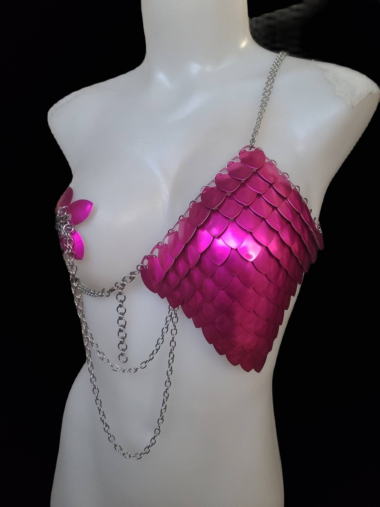 Halloween Festival Outfit Scalemail Corset Top, or Rave Viking, Dragon, Fairy Cosplay Costume, - QUALITY MADE in CANADA