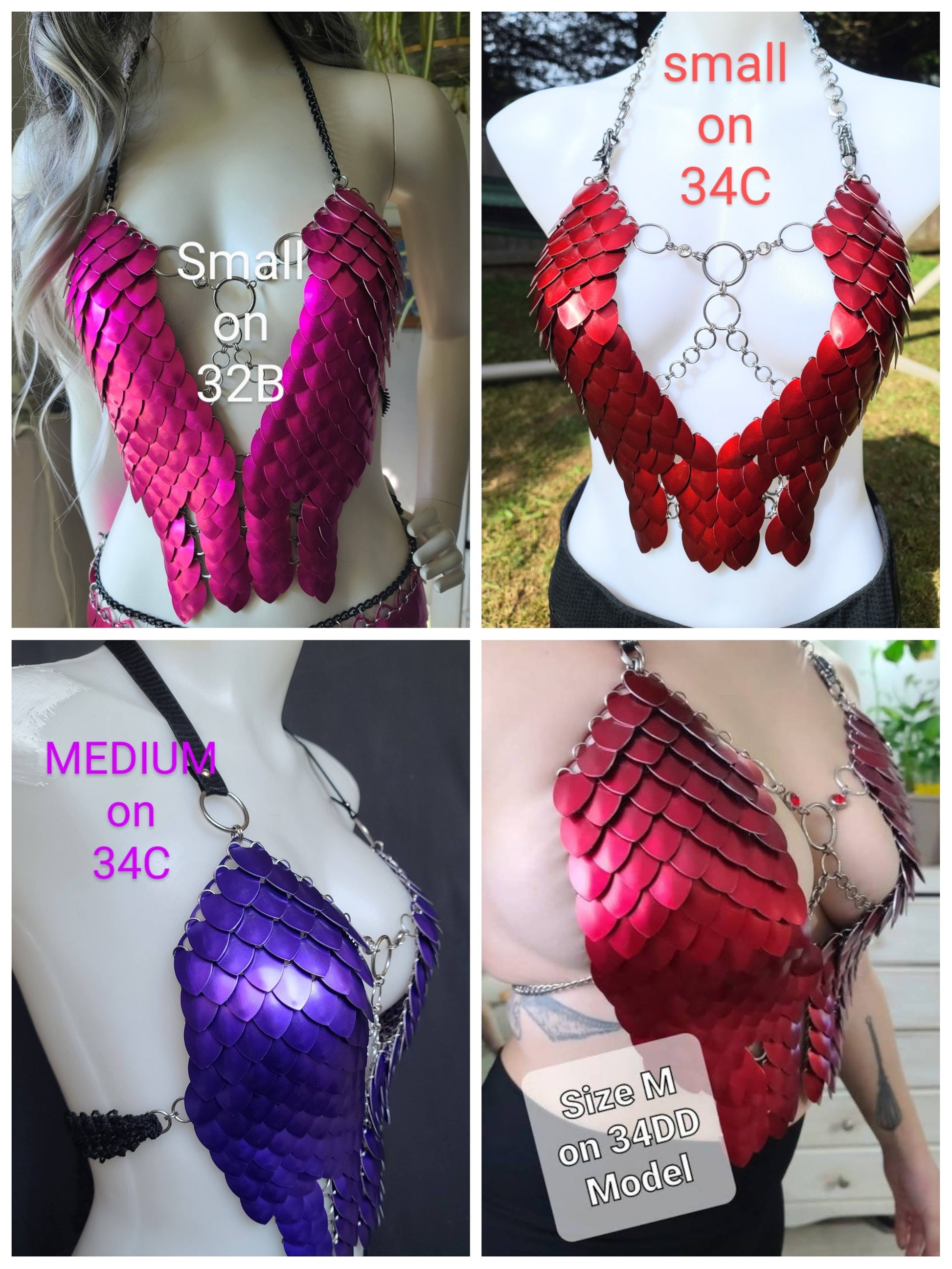 Halloween Festival Outfit Scalemail Corset Top, or Rave Viking, Dragon, Fairy Cosplay Costume, - QUALITY MADE in CANADA