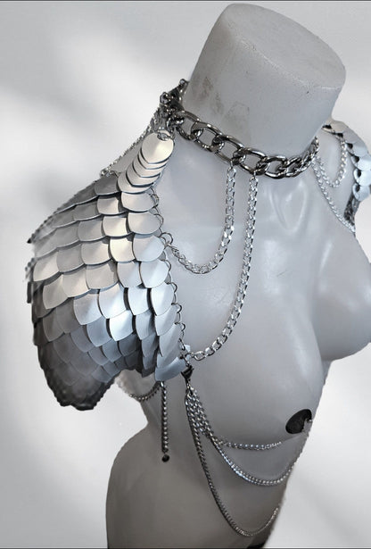 Halloween Viking, Dragon, Fairy Scalemail Cosplay Chainmail Festival Outfit Scale Mail Shoulder Armor Costume