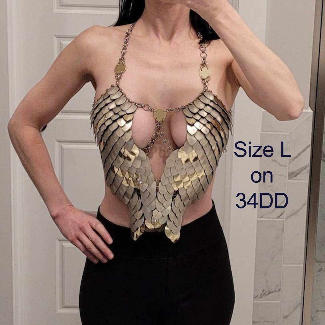 Halloween Festival Outfit Scalemail Corset Top, or Rave Viking, Dragon, Fairy Cosplay Costume, - QUALITY MADE in CANADA