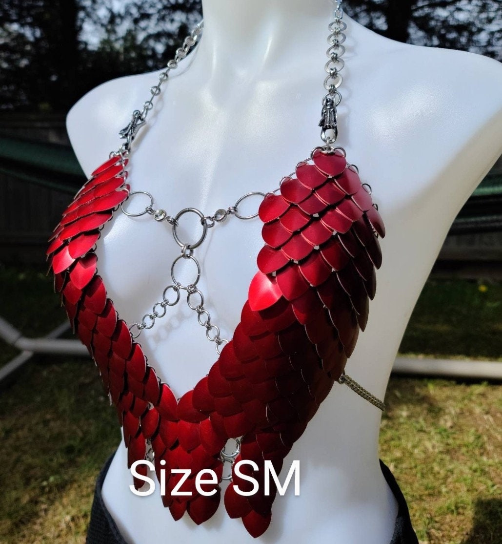 Halloween Festival Outfit Scalemail Corset Top, or Rave Viking, Dragon, Fairy Cosplay Costume, - QUALITY MADE in CANADA