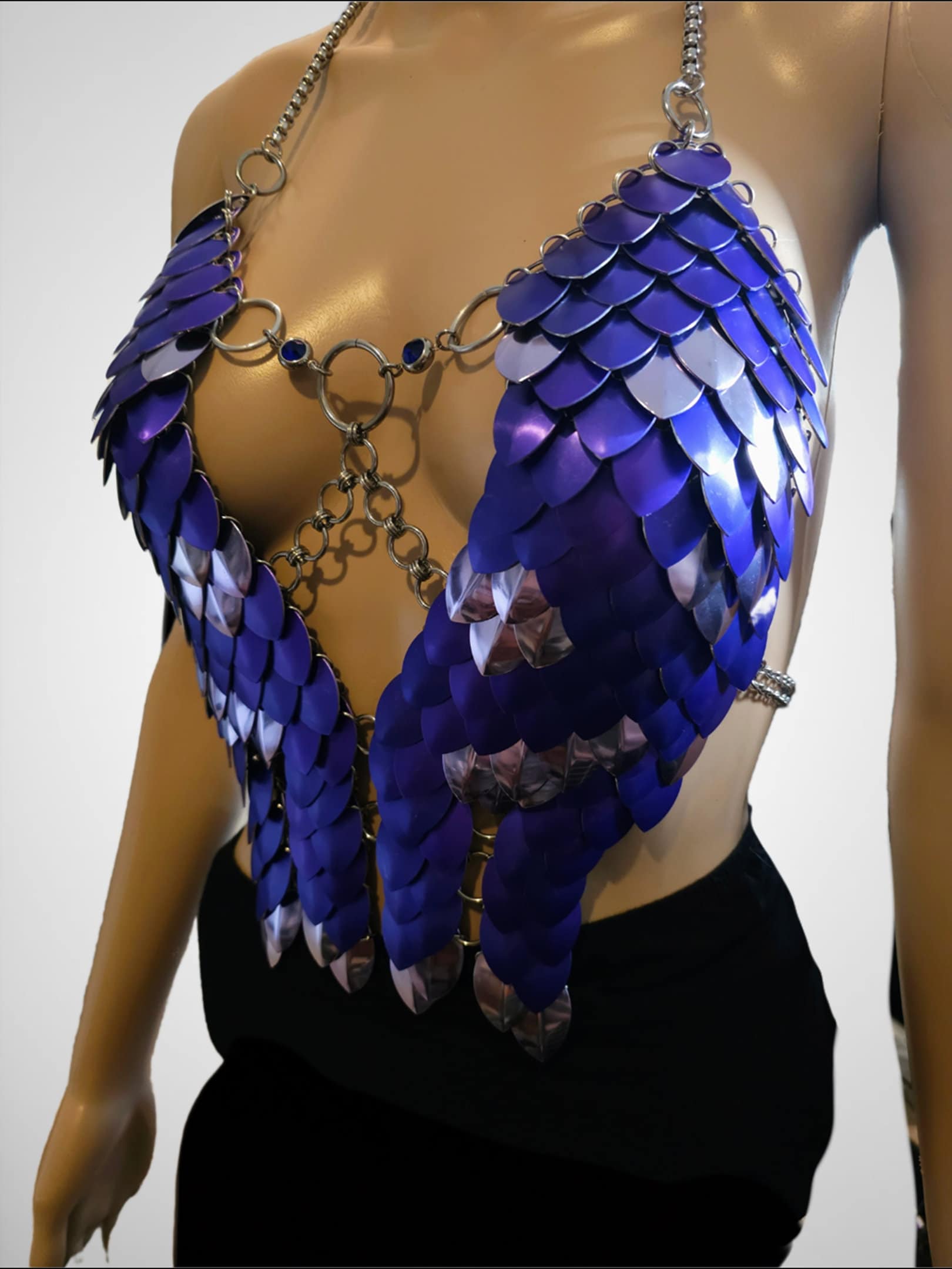 Halloween Festival Outfit Scalemail Corset Top, or Rave Viking, Dragon, Fairy Cosplay Costume, - QUALITY MADE in CANADA