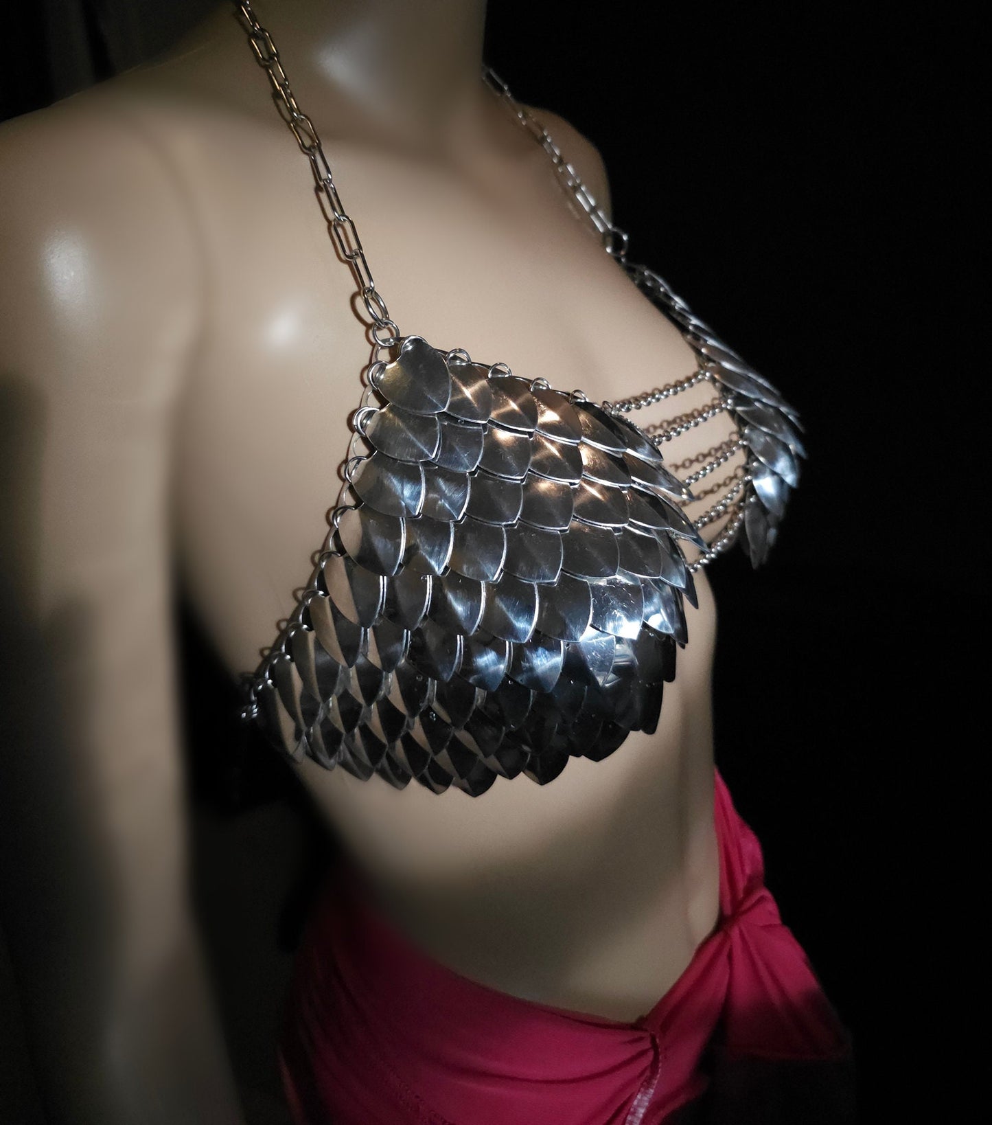 Halloween Festival Outfit Scalemail Corset Top, or Rave Viking, Dragon, Fairy Cosplay Costume, - QUALITY MADE in CANADA