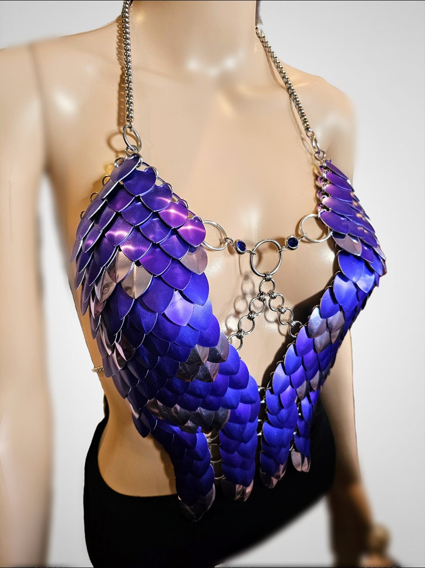 Halloween Festival Outfit Scalemail Corset Top, or Rave Viking, Dragon, Fairy Cosplay Costume, - QUALITY MADE in CANADA