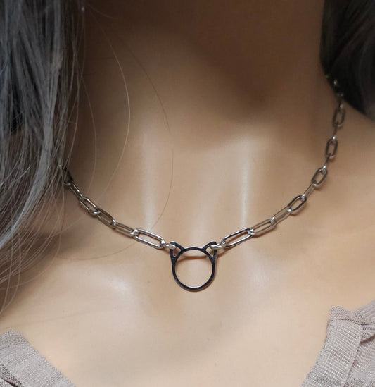 Kitten Coquette Collar Choker Necklace - Submissive Day Collar Gift for Her