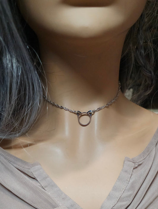 Kitten Collar Choker Necklace Stainless Steel Waterproof Hypoallergenic Cat Jewelry - Submissive Day Collar