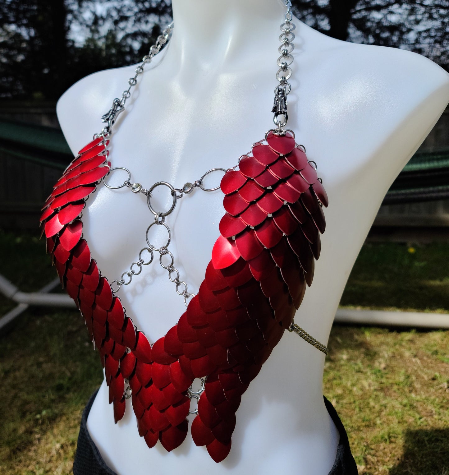 Halloween Festival Outfit Scalemail Corset Top, or Rave Viking, Dragon, Fairy Cosplay Costume, - QUALITY MADE in CANADA