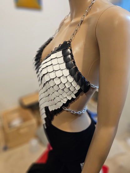 Halloween Festival Outfit Scalemail Corset Top, or Rave Viking, Dragon, Fairy Cosplay Costume, - QUALITY MADE in CANADA