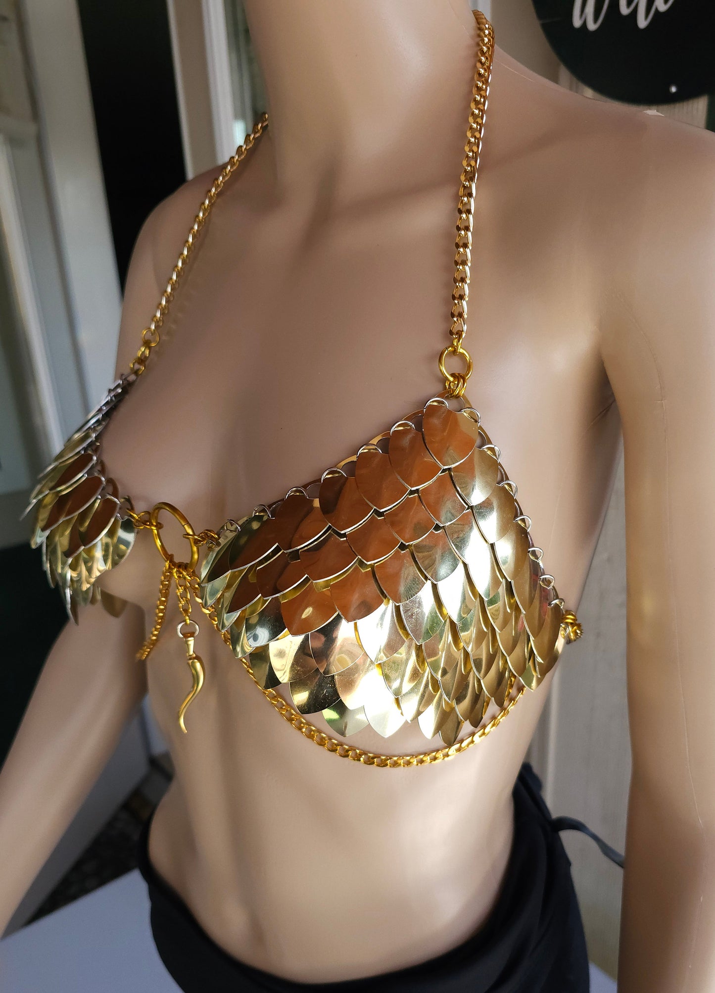 Halloween Festival Outfit Scalemail Corset Top, or Rave Viking, Dragon, Fairy Cosplay Costume, - QUALITY MADE in CANADA