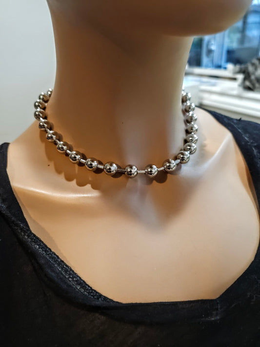 Chunky Ball Chain Choker Necklace / Waterproof Non Tarnish Steel, grunge jewelry, punk necklace, handmade goth jewelry gift for her