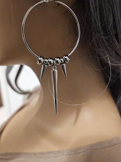 Hypoallergenic Goth Spike Earrings Pair - goth jewelry gift for her for alt punk jewelry lovers who like gothic earrings and edgy jewelry