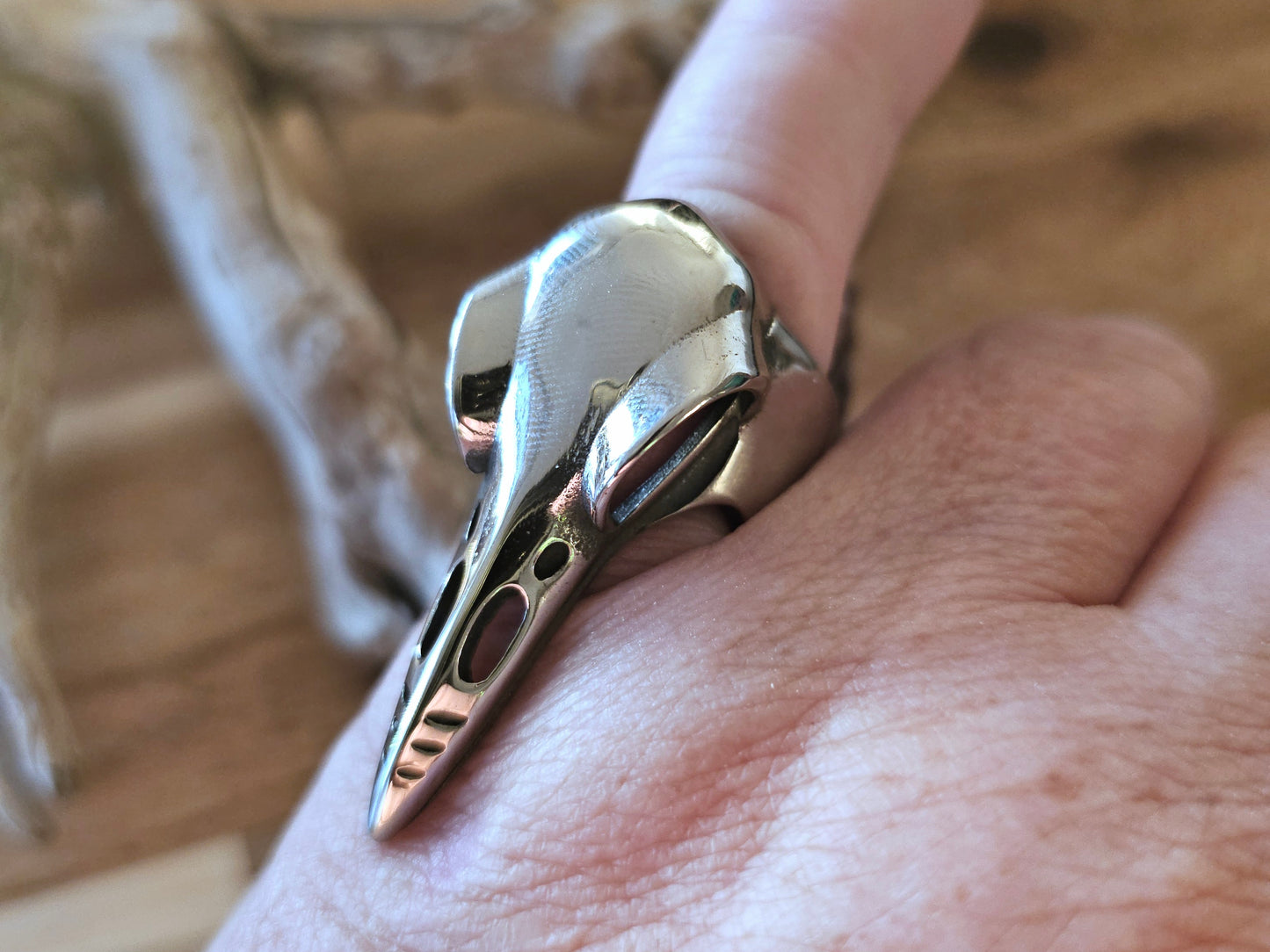 Raven’s Omen Ring – Stainless Steel Raven Skull