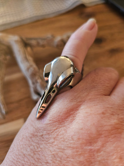 Raven’s Omen Ring – Stainless Steel Raven Skull