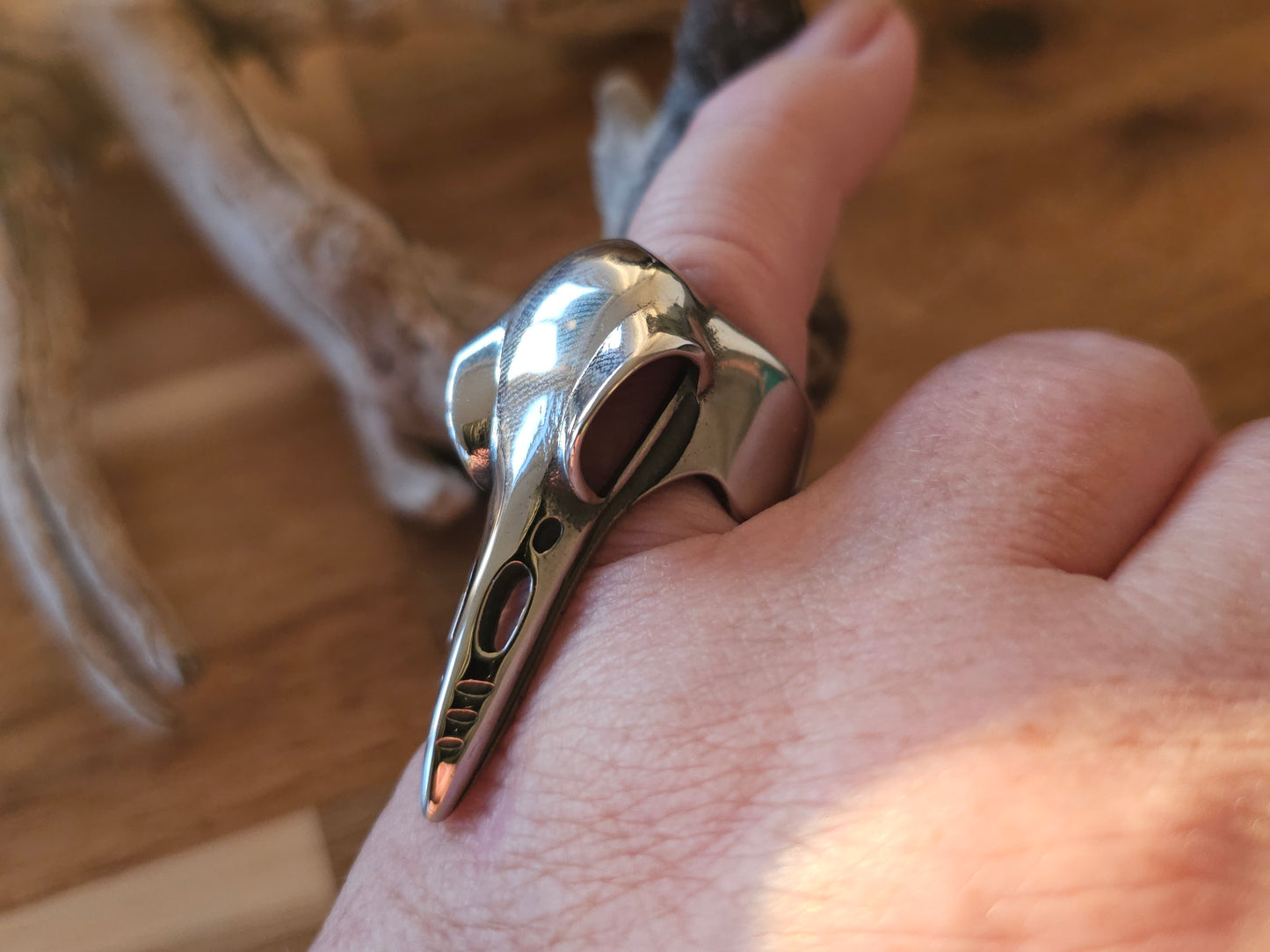 Raven’s Omen Ring – Stainless Steel Raven Skull