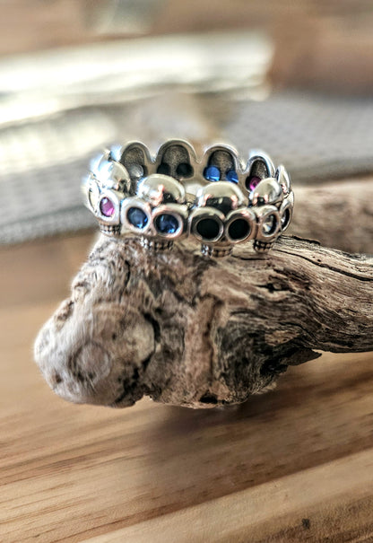 Circle of Skulls 925 Sterling Silver Ring