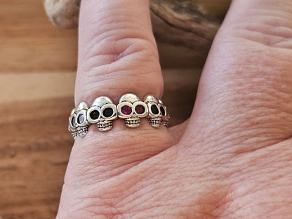 Circle of Skulls 925 Sterling Silver Ring