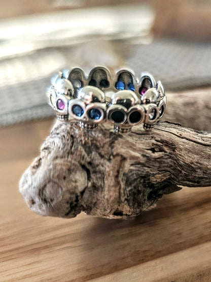 Circle of Skulls 925 Sterling Silver Ring