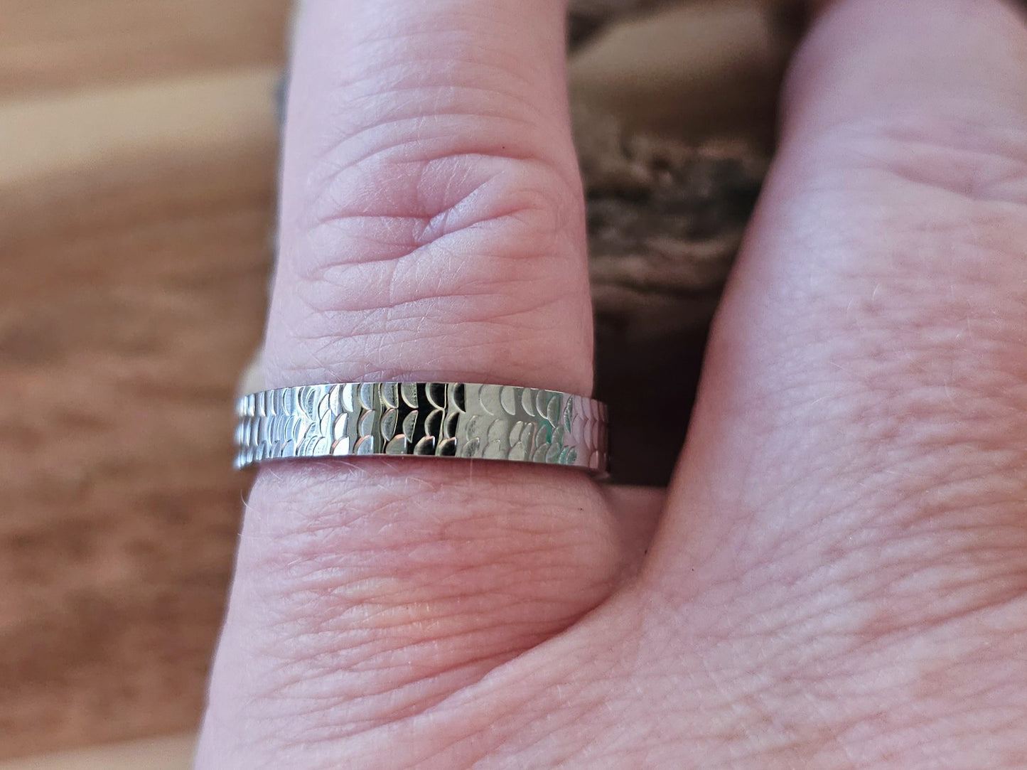 Mini Dragon’s Hoard Ring – Stainless Steel Dragon Scale Band