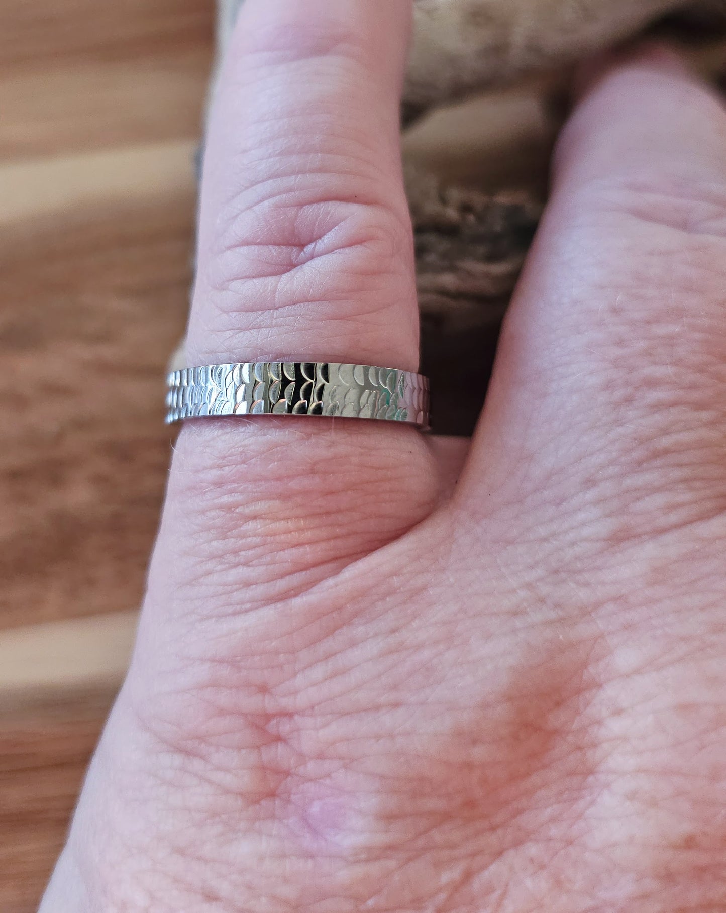 Mini Dragon’s Hoard Ring – Stainless Steel Dragon Scale Band