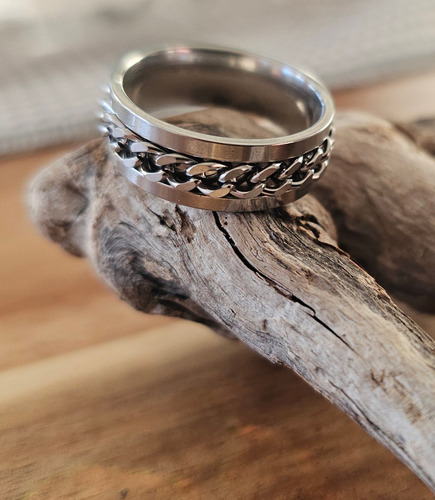 Runestone Chain Ring – Stainless Steel