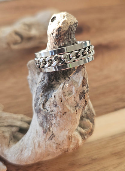 Runestone Chain Ring – Stainless Steel