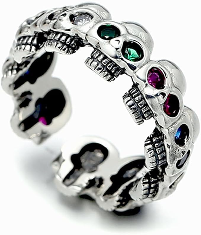 Circle of Skulls 925 Sterling Silver Ring